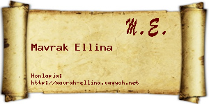 Mavrak Ellina névjegykártya